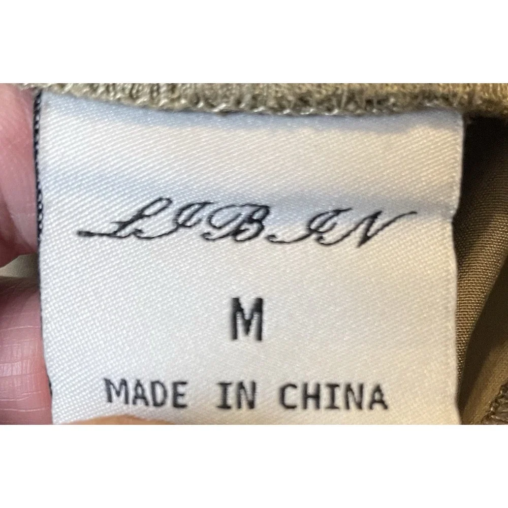 LJBJN Jogger Pants Women's M Taupe Beige Cargo Pockets Lightweight Athleisure - Picture 7 of 10